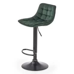 Sgabello imbottito regolabile in velluto verde nero Fost