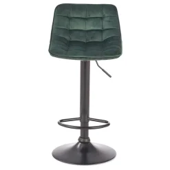 Sgabello imbottito regolabile in velluto verde nero Fost