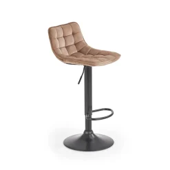 Sgabello imbottito regolabile in velluto beige nero Fost