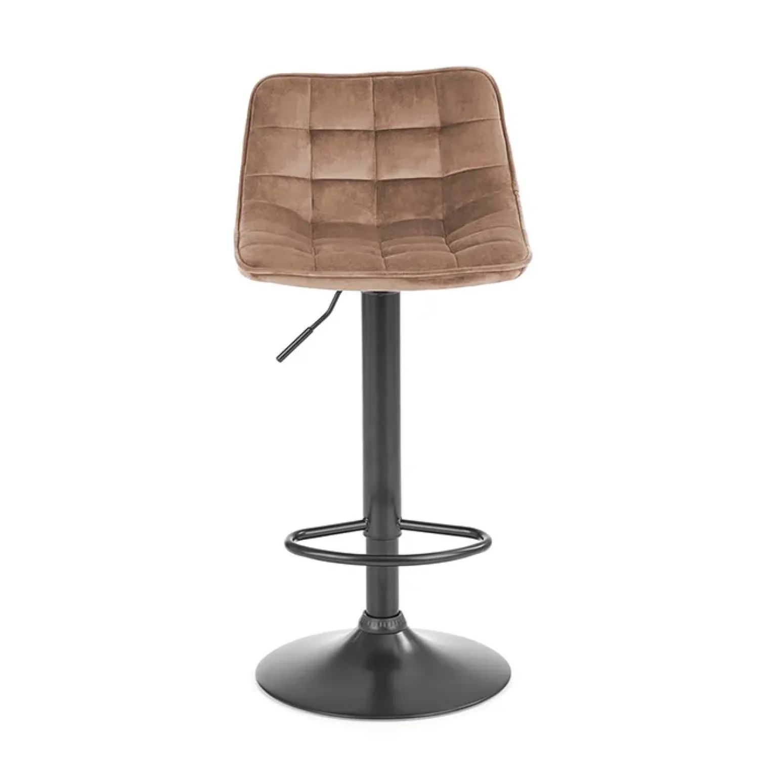 Sgabello imbottito regolabile in velluto beige nero Fost