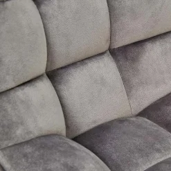 Sgabello imbottito regolabile in velluto grigio nero Fost