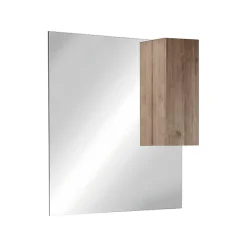 Specchiera bagno con led e pensile 80x110cm rovere Alvarez