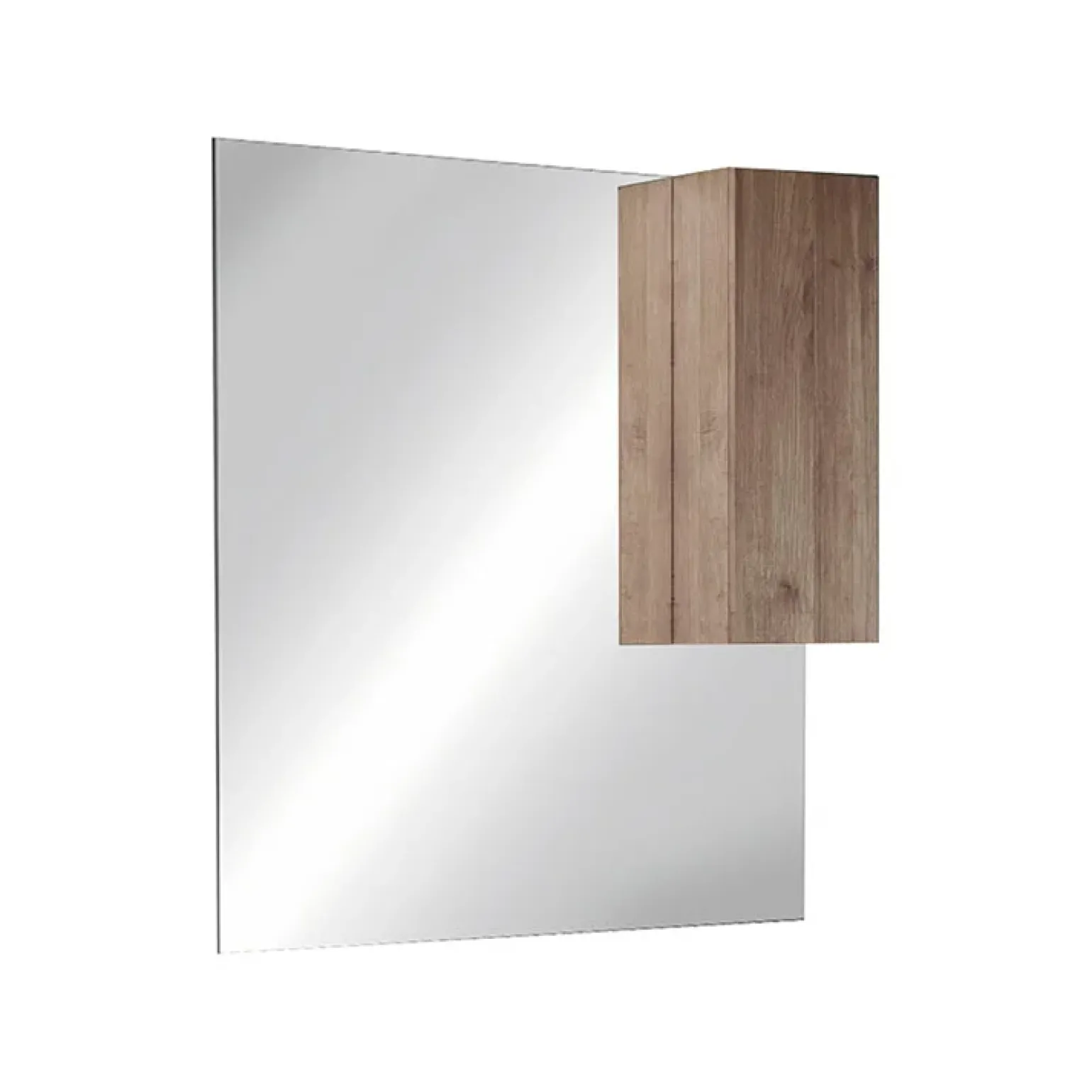 Specchiera 100x110cm bagno con led e pensile rovere Alvarez