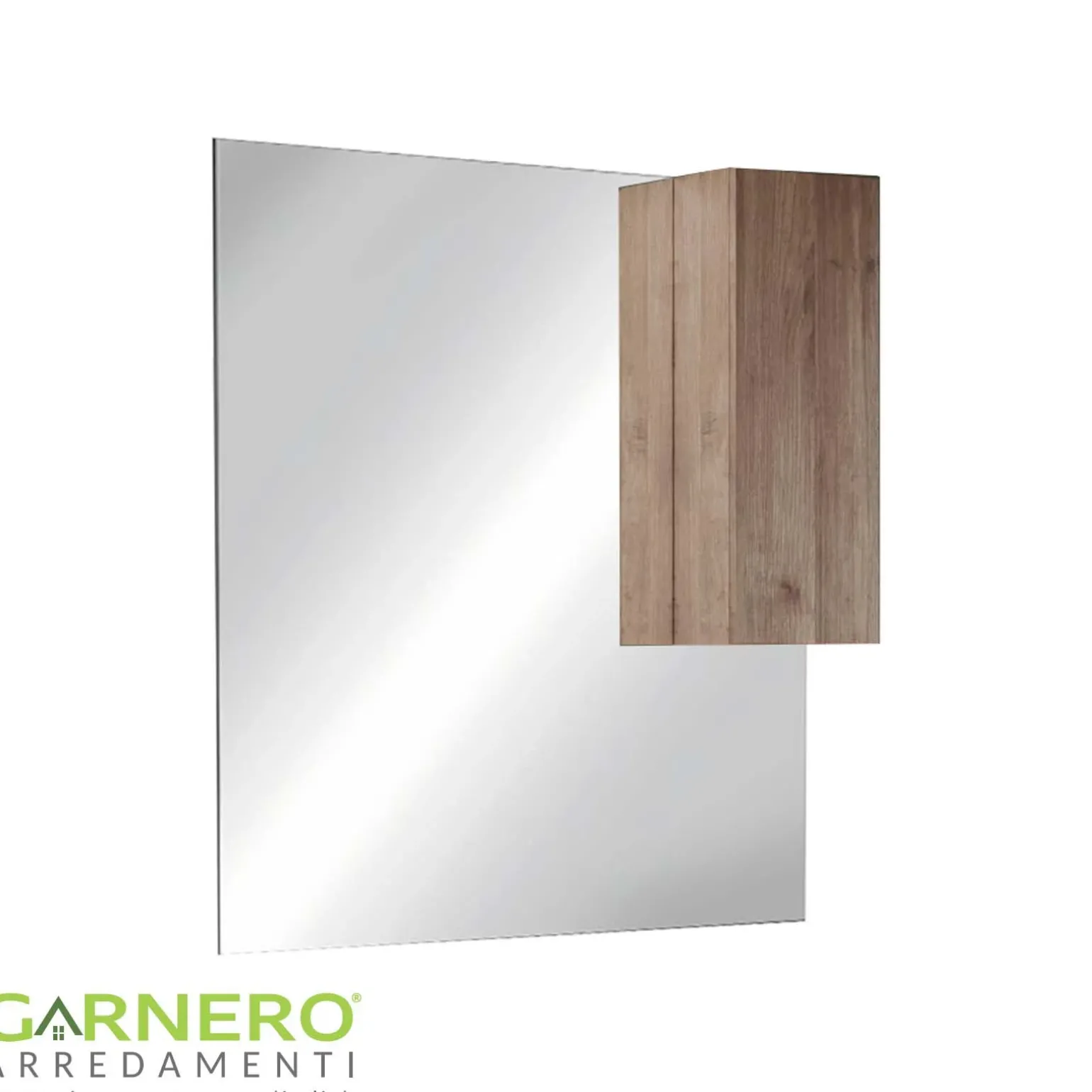 Specchiera 100x110cm bagno con led e pensile rovere Alvarez
