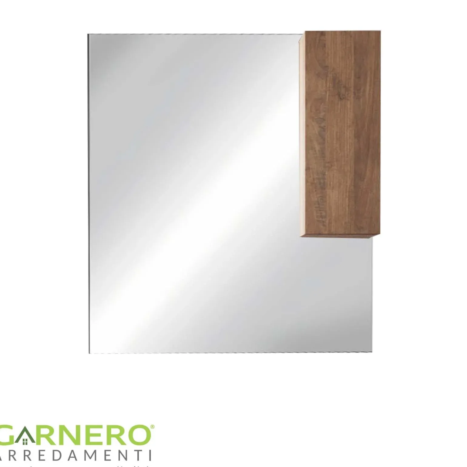 Specchiera 120x110cm bagno con led e pensile rovere Alvarez