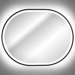 Specchio da parete con led 70x90cm nero Glossy 3