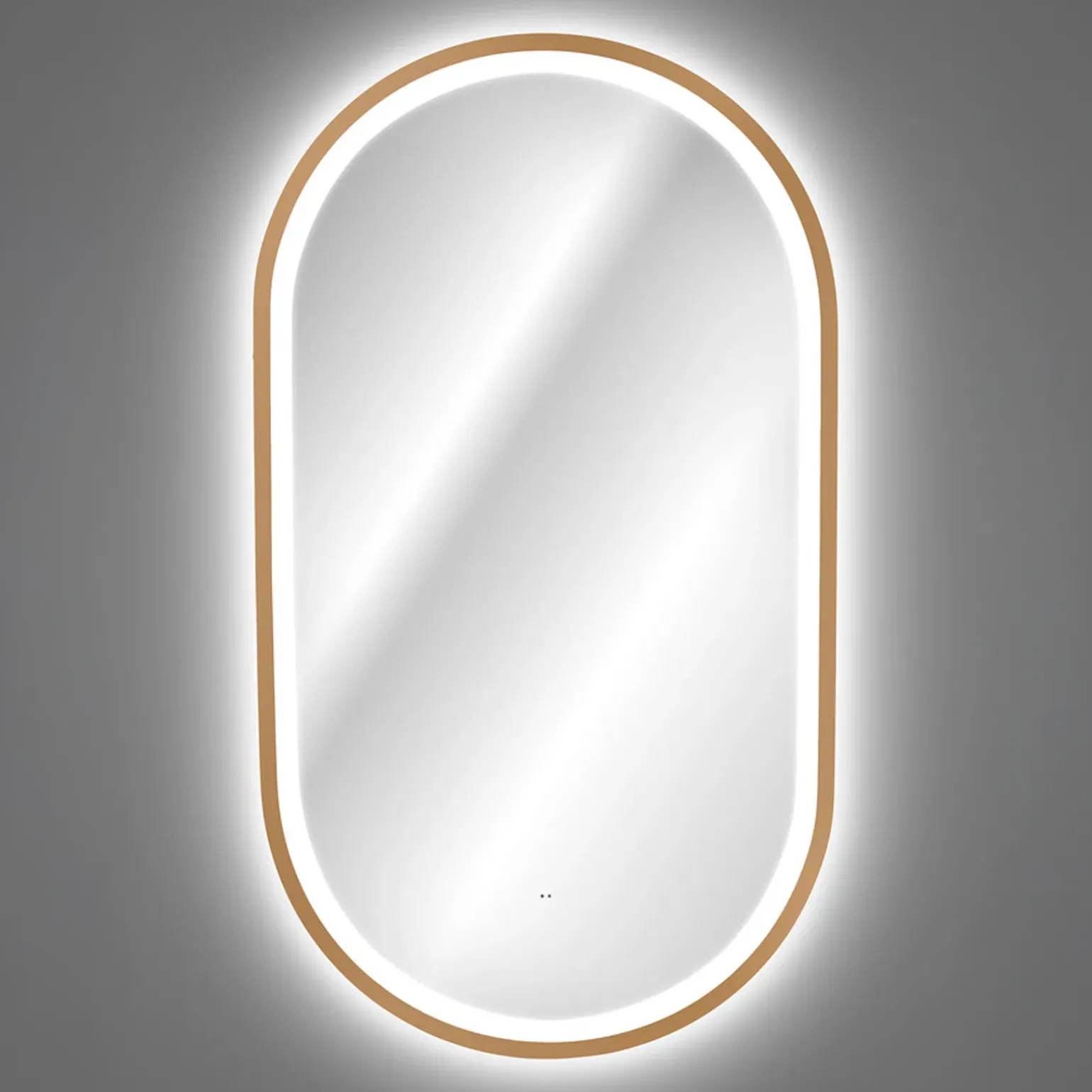 Specchio da parete con led 50x90cm dorato Glossy 2