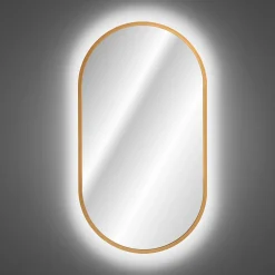 Specchio da parete retroilluminato 50x90cm dorato Glossy