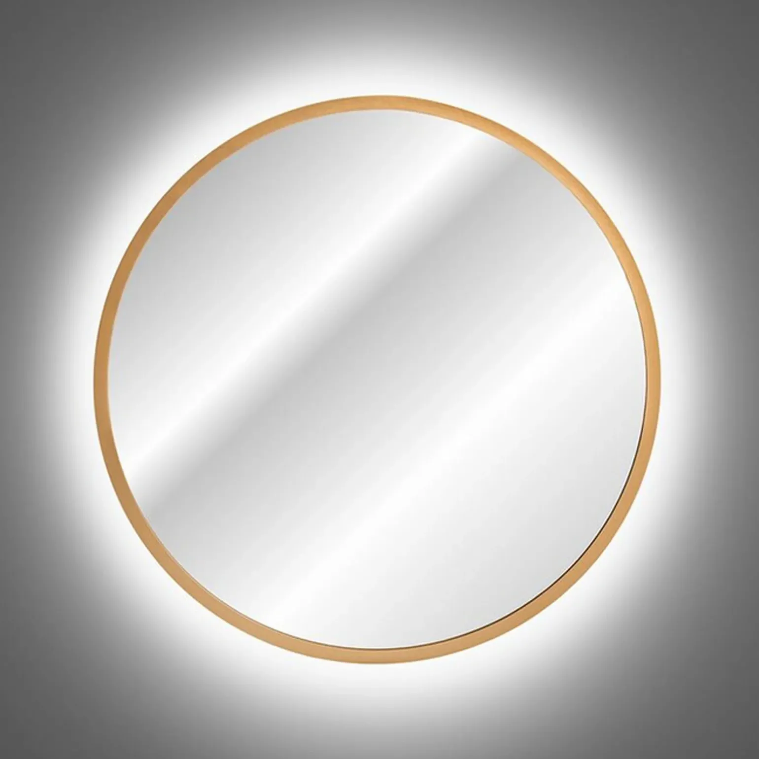 Specchio da parete retroilluminato 80x80cm dorato Goldy
