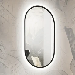 Specchio da parete retroilluminato 50x90cm nero Glossy