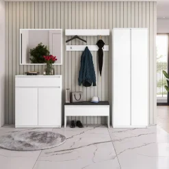 Specchio ingresso da parete 92x77cm bianco Accent