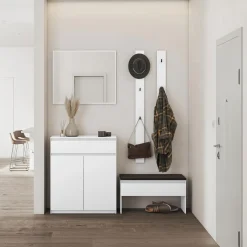 Specchio ingresso da parete 92x77cm bianco Accent