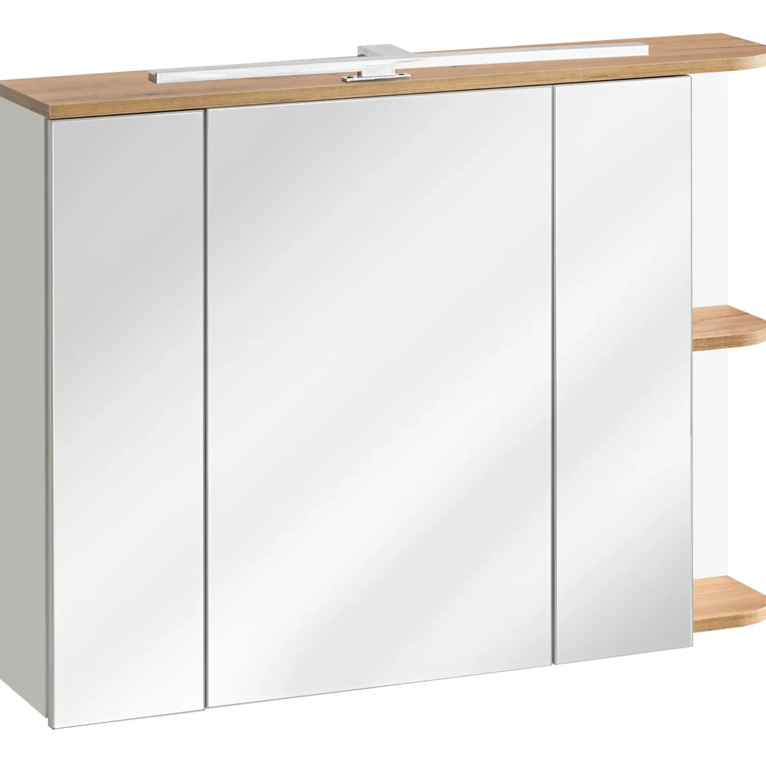Specchio mobile contenitore 94x72cm 3 ante bianco rovere Dual