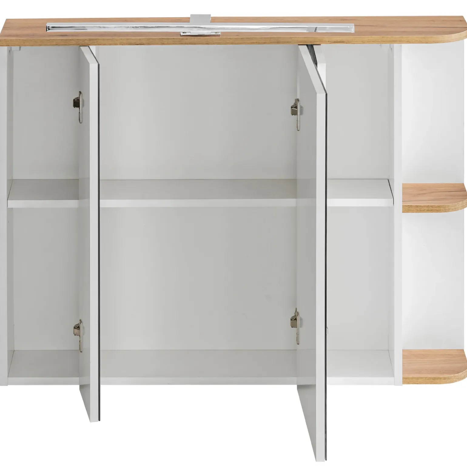 Specchio mobile contenitore 94x72cm 3 ante bianco rovere Dual