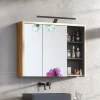 Specchio mobile contenitore 100x75cm 2 ante rovere antracite Veny