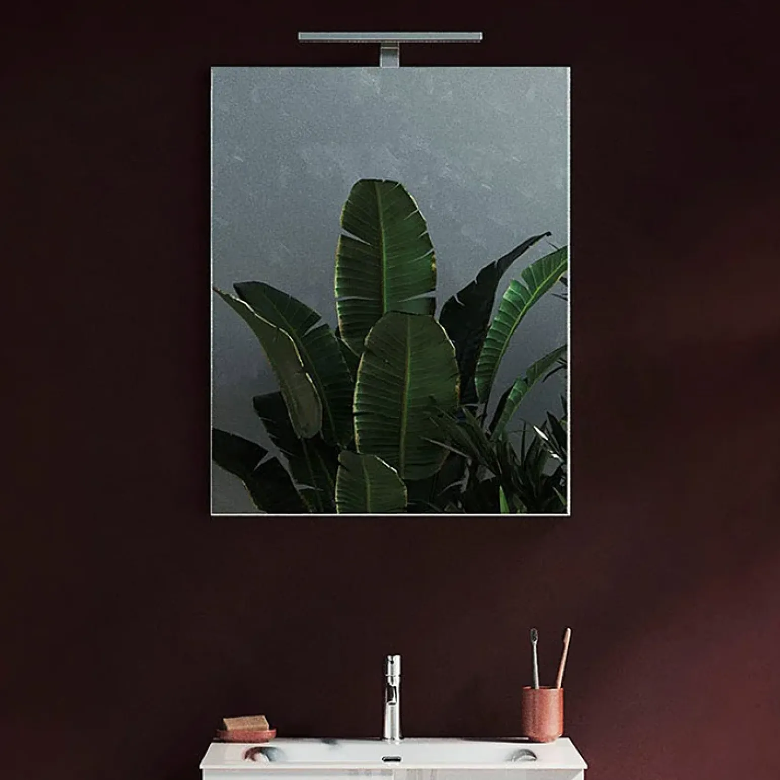Specchio moderno con un LED 60x75cm vetro Premier