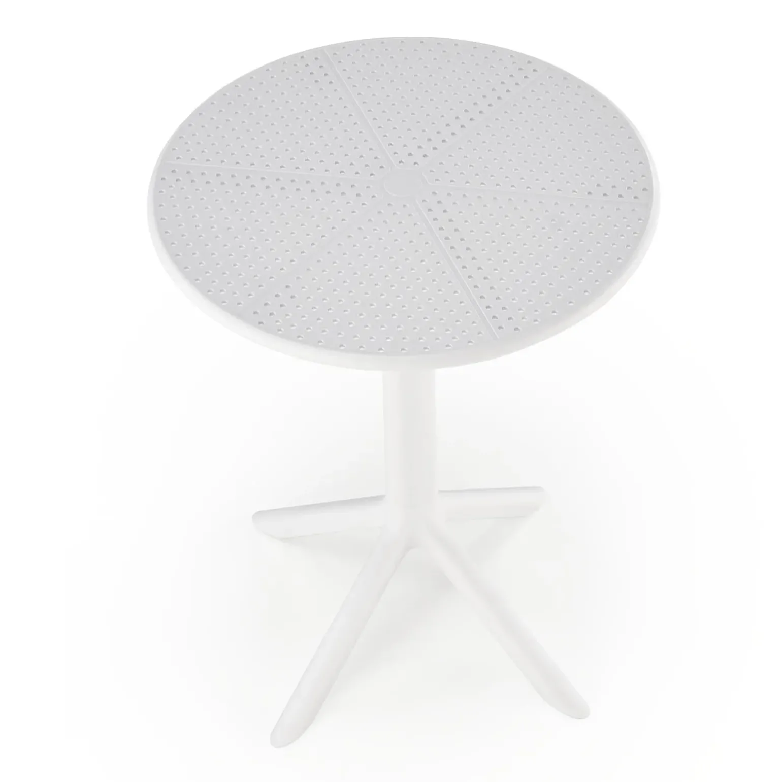 Tavolino da giardino rotondo polipropilene 60cm bianco Ondina