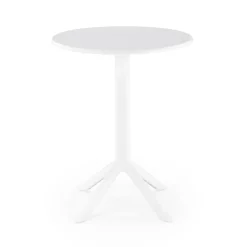 Tavolino da giardino rotondo polipropilene 60cm bianco Ondina