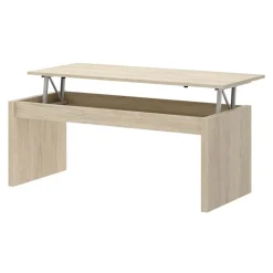 Tavolino da salotto contenitore 102x50cm elevabile moderno rovere Paris