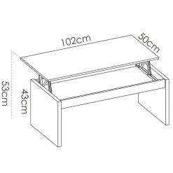 Tavolino da salotto contenitore 102x50cm design moderno bianco lucido Paris