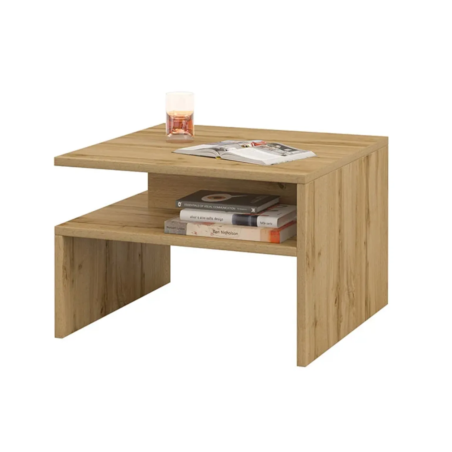 Tavolino da salotto design 66x45cm rovere chiaro Maserati