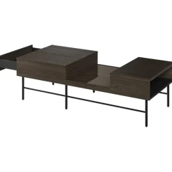 Tavolino da salotto doppio cassetti 134x40cm wengè Blackwood