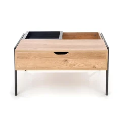 Tavolino da salotto industrial 85x64cm rovere metallo nero Larisa