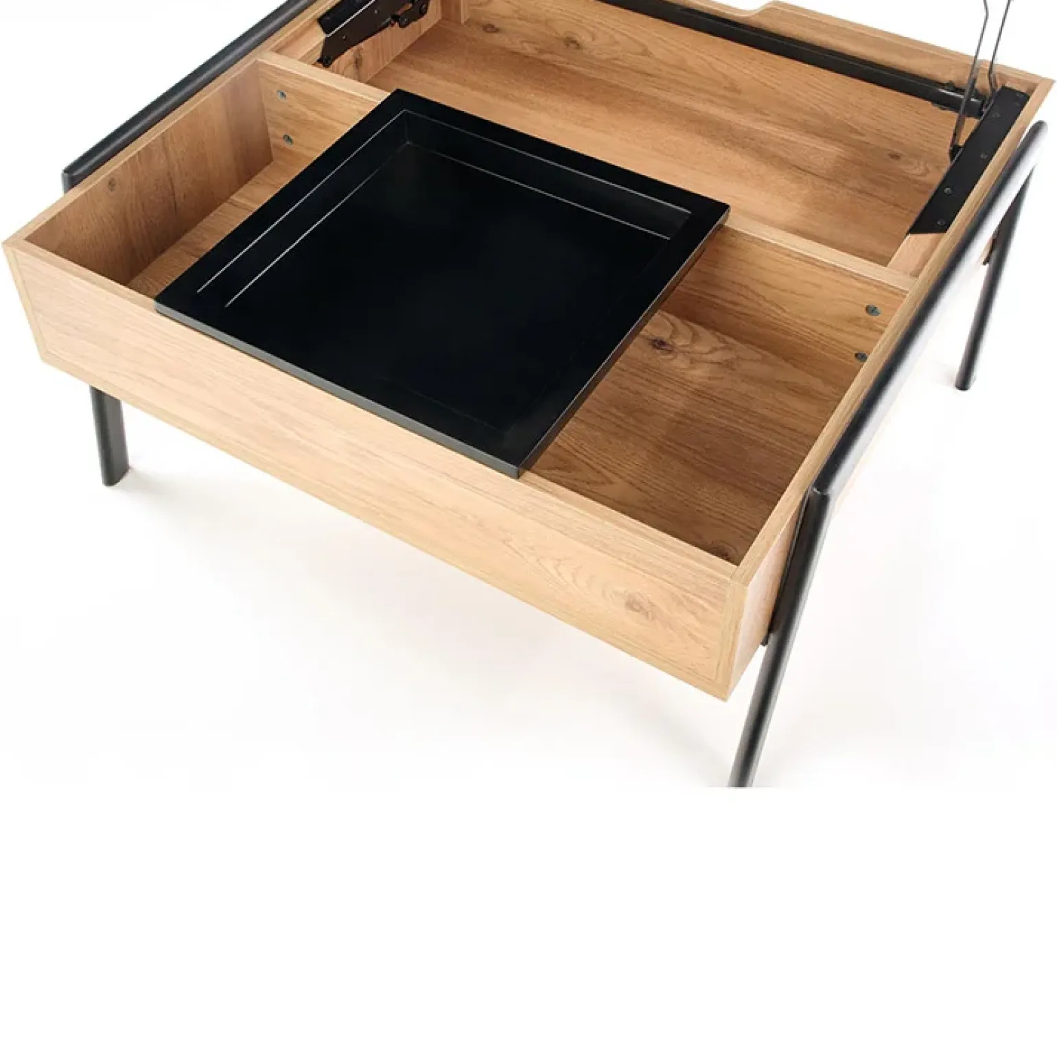 Tavolino da salotto industrial 85x64cm rovere metallo nero Larisa