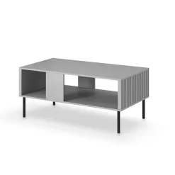 Tavolino da salotto moderno 110x48cm grigio chiaro nero Cadice