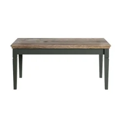 Tavolino da salotto moderno 110x50cm verde scuro quercia Texel