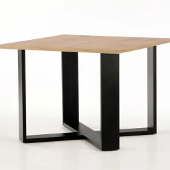 Tavolino da salotto moderno design 67x67cm rovere nodato nero Kobe