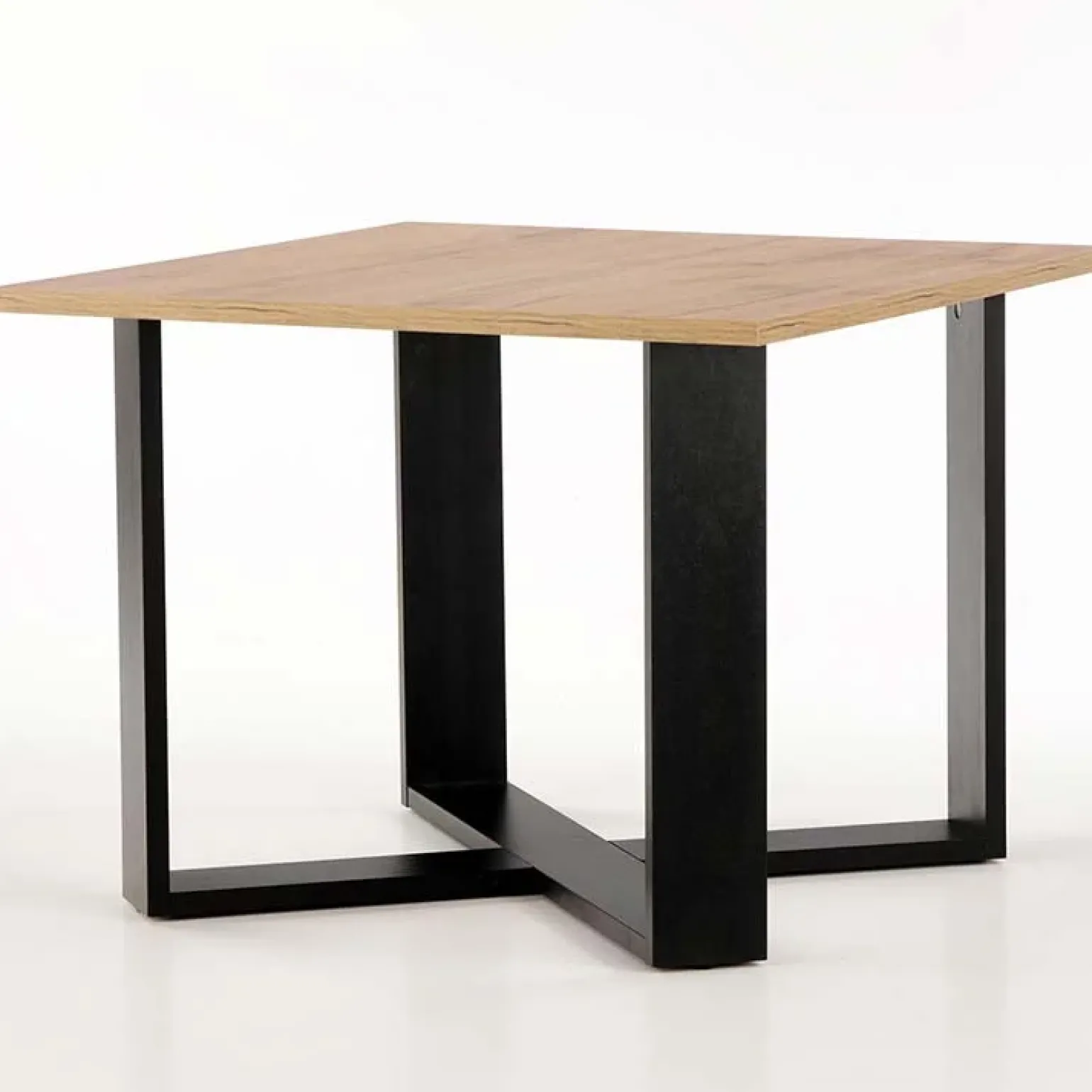 Tavolino da salotto moderno design 67x67cm rovere nodato nero Kobe
