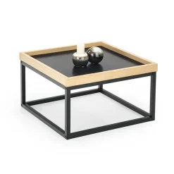 Tavolino da salotto quadrato 53x30cm rovere nero Algeria