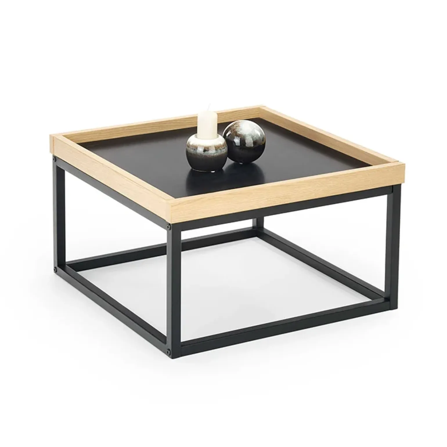 Tavolino da salotto quadrato 53x30cm rovere nero Algeria
