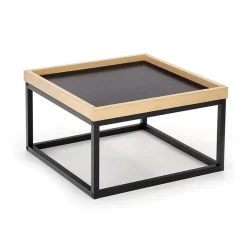 Tavolino da salotto quadrato 53x30cm rovere nero Algeria