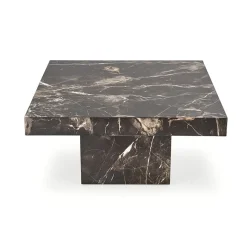 Tavolino da salotto quadrato 80x80cm effetto marmo nero Galassia