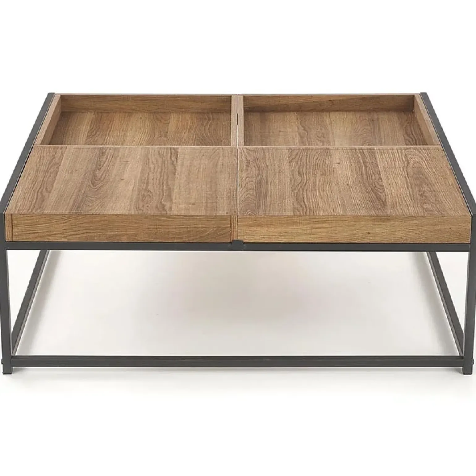 Tavolino da salotto rettangolare moderno 84x80cm noce nero Yala