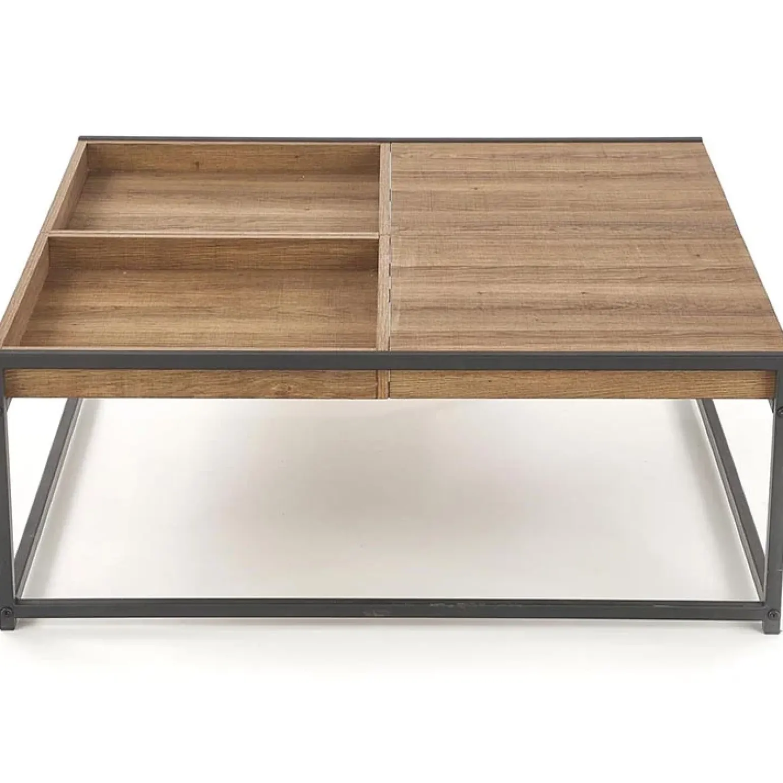 Tavolino da salotto rettangolare moderno 84x80cm noce nero Yala
