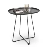 Tavolino da salotto rotondo design 50x51cm acciaio nero Raduf