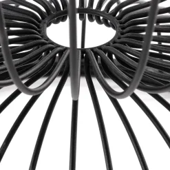 Tavolino da salotto rotondo 50x40cm in vetro marmo bianco nero Chiquita