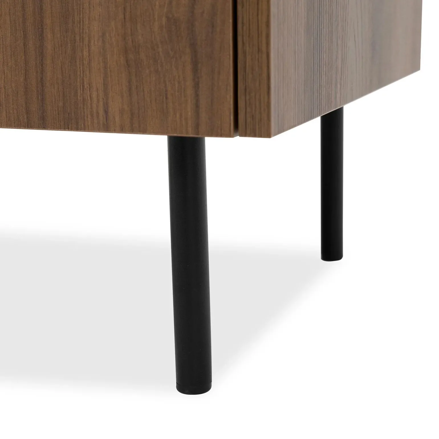 Tavolino da salotto 97x60 cm 2 vani a giorno piano effetto marmo nero noce Caliva