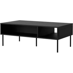 Tavolino da salotto 110x40cm 2 vani nero opaco Stark