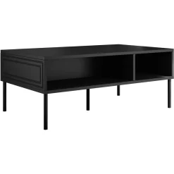Tavolino da salotto 110x40cm 2 vani nero opaco Stark