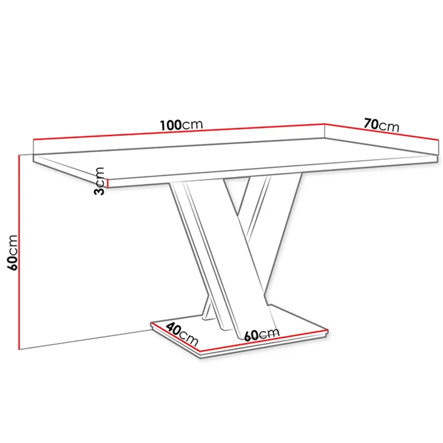 Tavolino da salotto 100x70cm bianco effetto marmo Amilia
