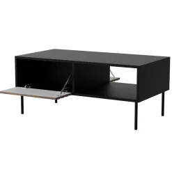 Tavolino da salotto 100x55cm con vano noce nero Wild