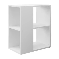 Tavolino da salotto 52x30cm con libreria bianco Enea