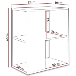 Tavolino da salotto 52x30cm con libreria bianco Enea