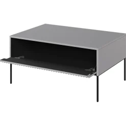 Tavolino da salotto 100x50cm cannettato grigio nero Camelia