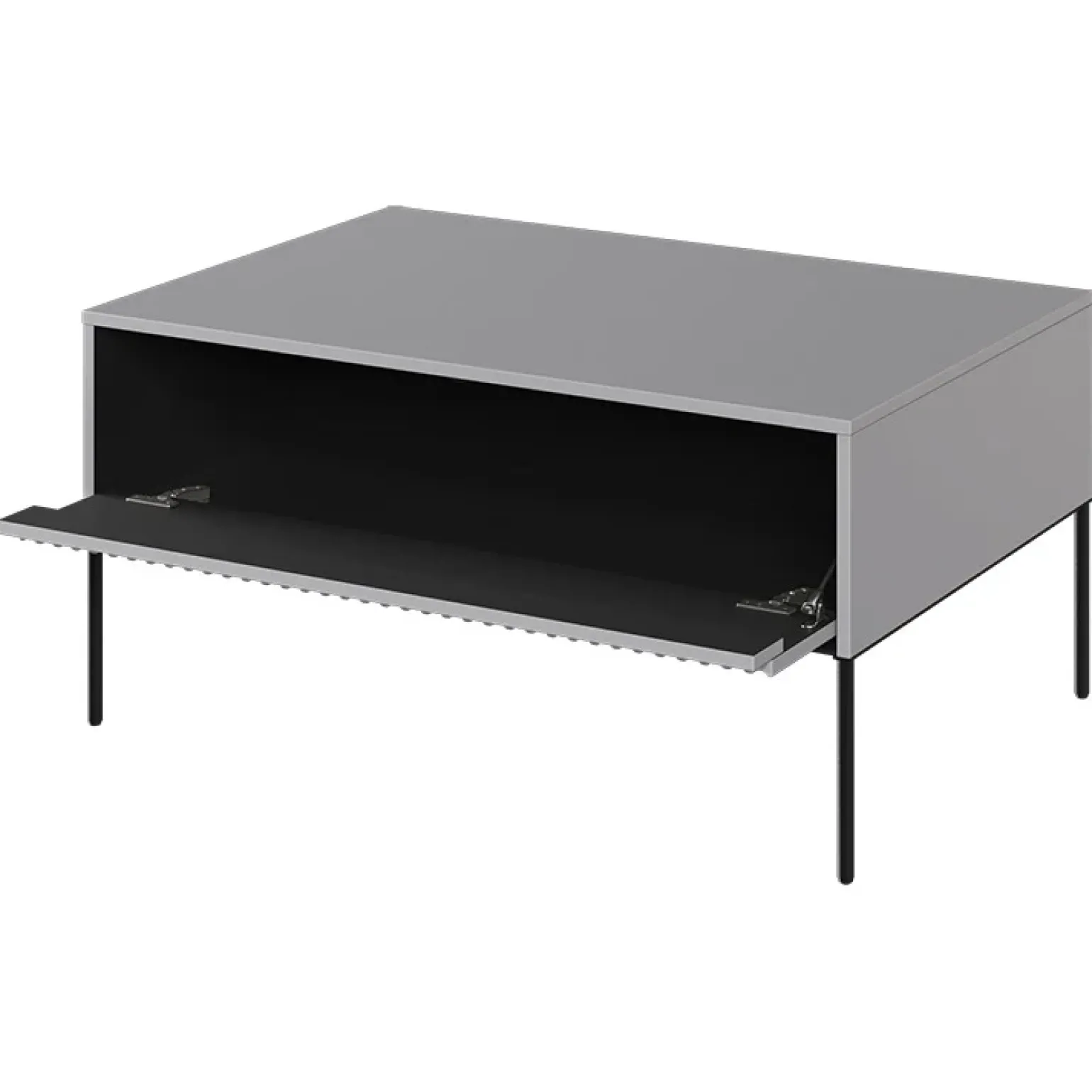 Tavolino da salotto 100x50cm cannettato grigio nero Camelia