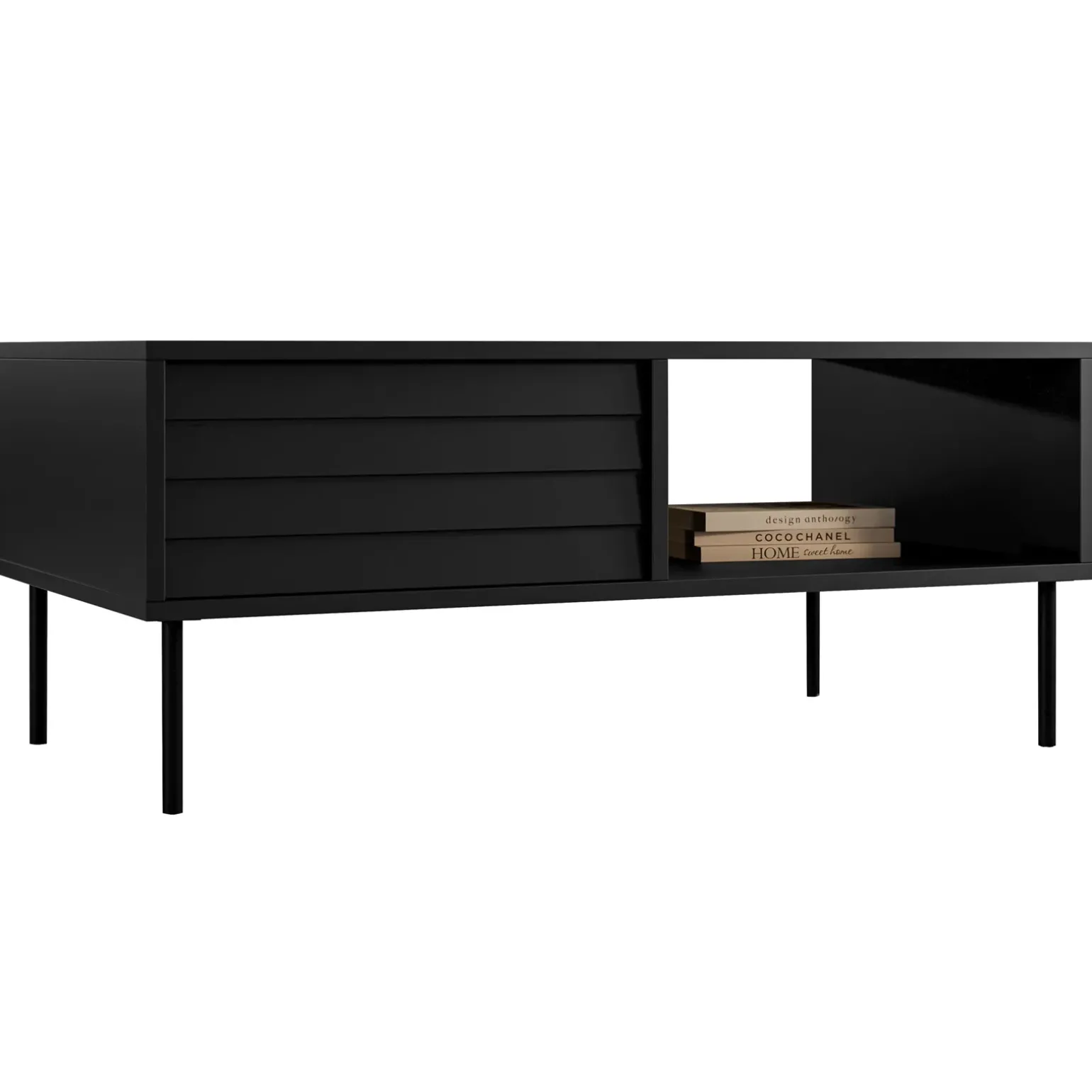 Tavolino da salotto 100x55cm con vano nero Wild
